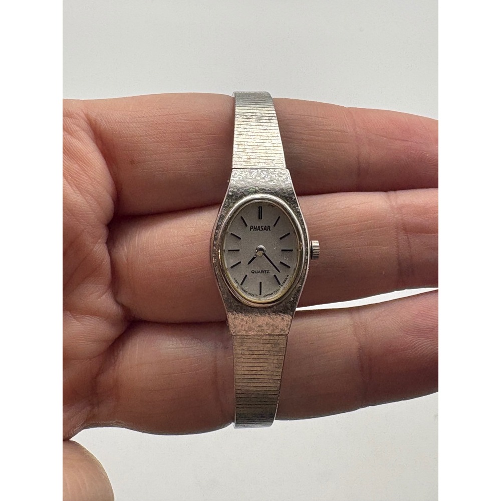 Phasar Quartz Womens Silver Tone Dainty Oval Cocktail Watch Y588-5020 Sears